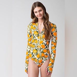 MOTT 50 Mila Long Sleeve One Piece Swimsuit Rash Guard Womens L’Orangerie Orange